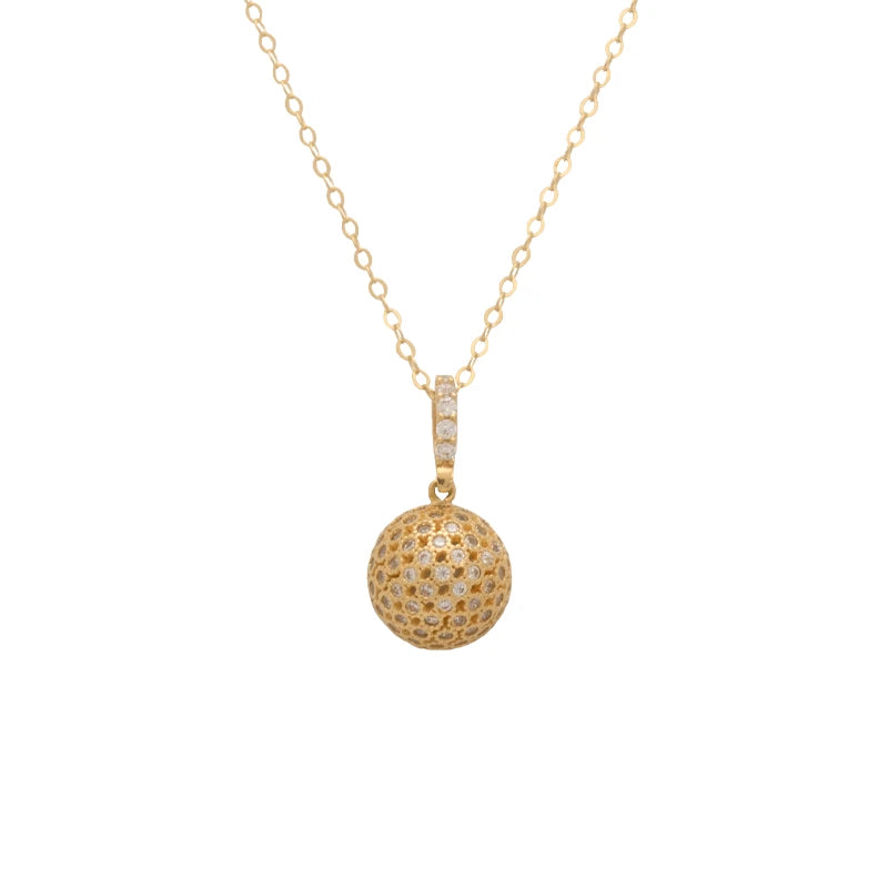 18K Gold Pendant with Sphere Design