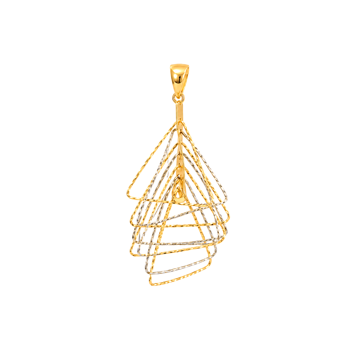 18K Gold Pendant with Interlocking Triangle Design