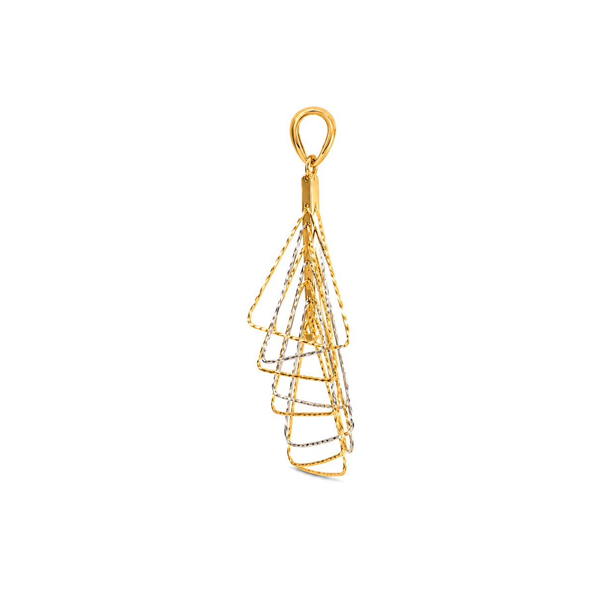 18K Gold Pendant with Interlocking Triangle Design