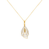 18K Gold Pendant with Interlocking Triangle Design