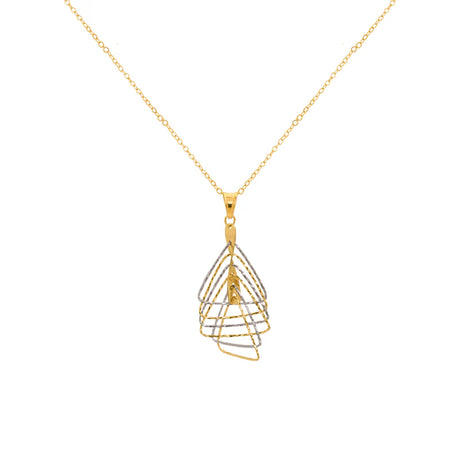 18K Gold Pendant with Interlocking Triangle Design