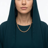 18K Gold Braided Interlocking Necklace