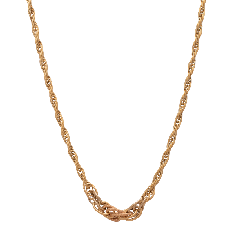 18K Gold Necklace with Rope and Knot Design