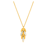 18K Gold Pendant with Cascading Leaves Design