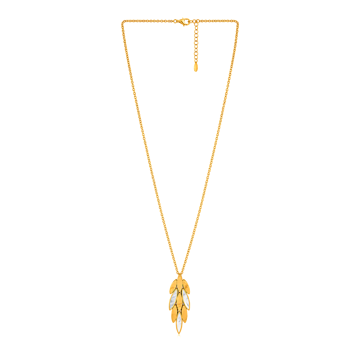 18K Gold Pendant with Cascading Leaves Design
