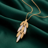 18K Gold Pendant with Cascading Leaves