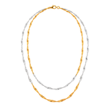 18K Gold Necklace with Double Braided Design