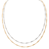 18K Gold Necklace with Double Wrapped Two Tone Design