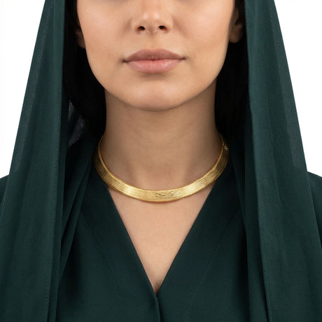 عقد ذهب عيار 18 عريض