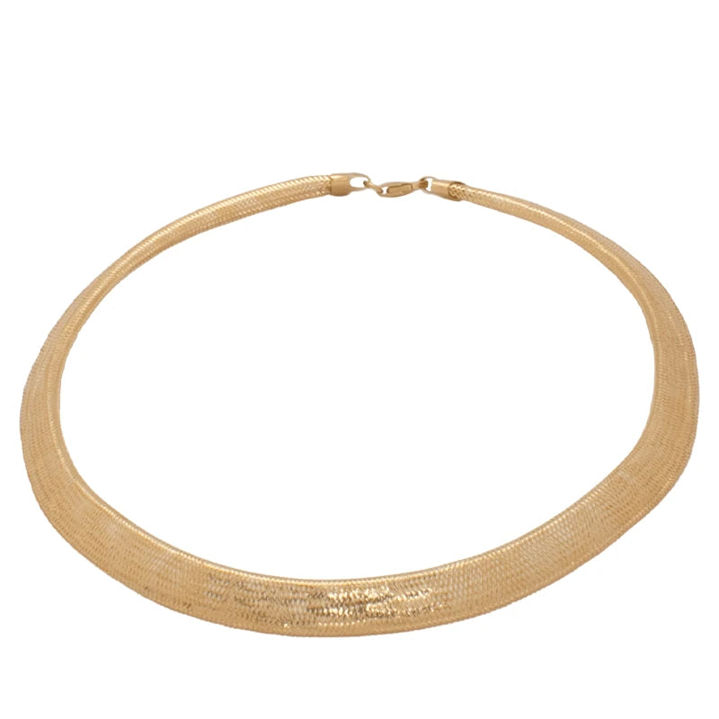 18K Gold Wide Necklace