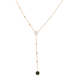 18K Gold Necklace with Long Design and Circular Pendant