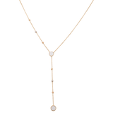 18K Gold Necklace with White Shell and Golden Beads
