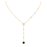 18K Gold Necklace with Circle Long Chain