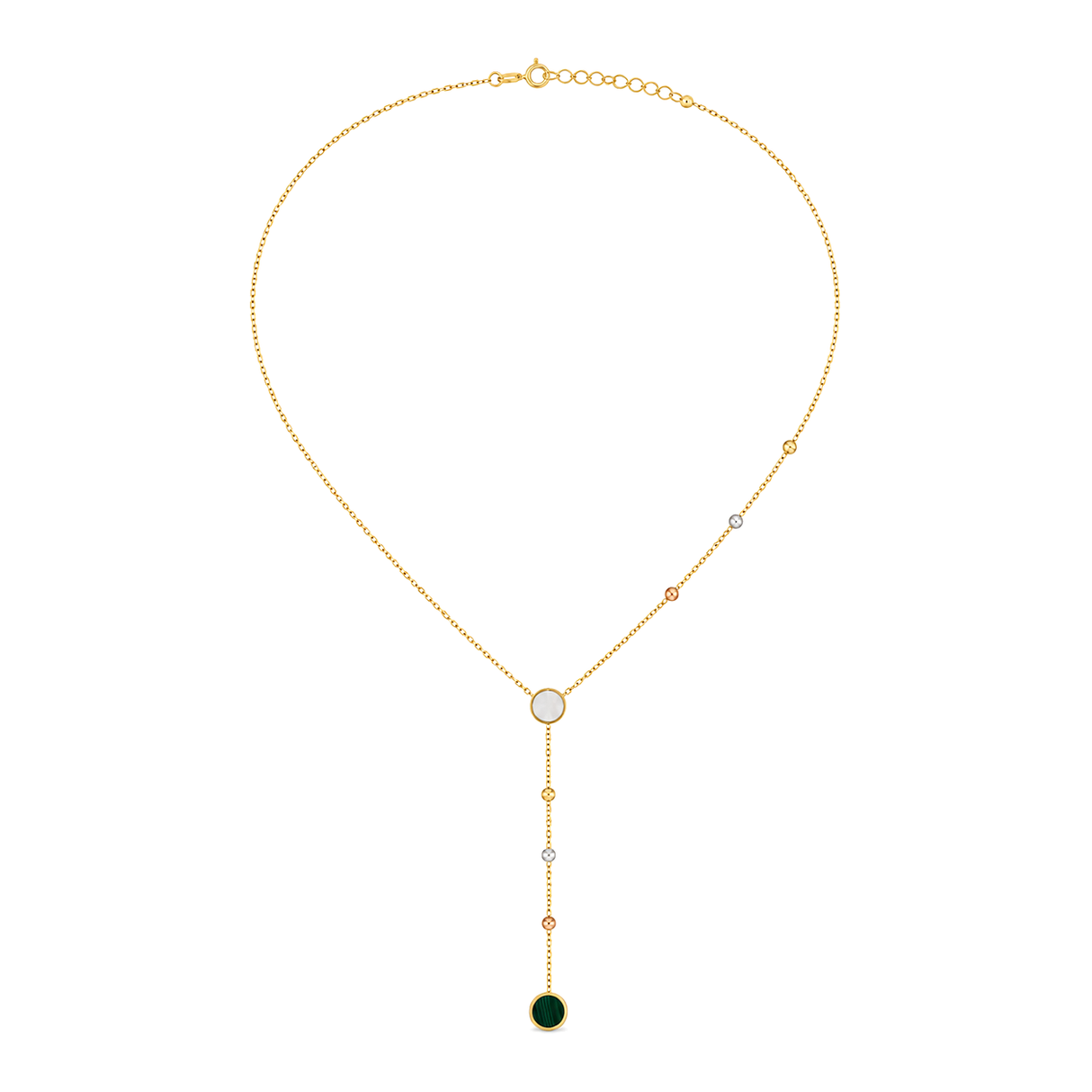 18K Gold Necklace with Circle Long Chain