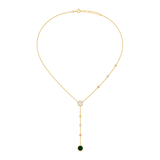 18K Gold Necklace with Circle Long Chain
