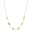 18K Gold Necklace with Oval Pieces and White Shell