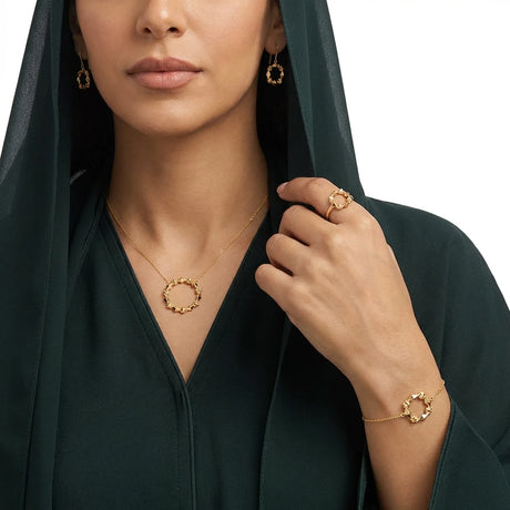 18K Gold Set with Braided Circle Design