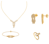 18K Gold Set with Interlocking Design