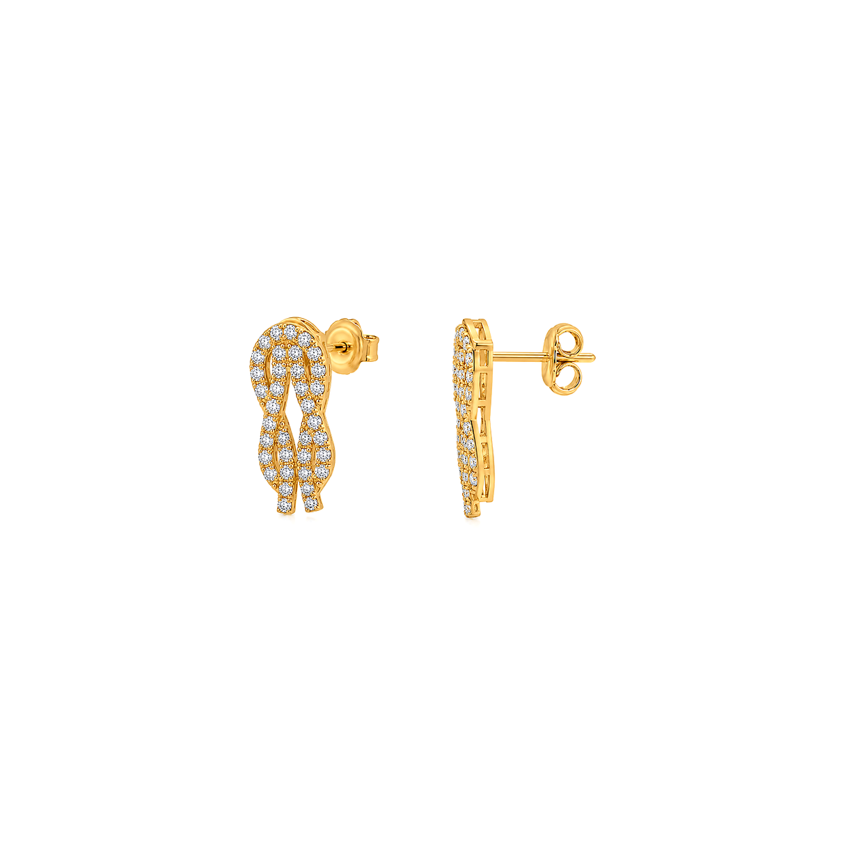 18K Gold Set with Interlocking Design