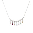 18K Gold Necklace with Colorful Dangling Pendants