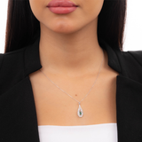 18K Gold Necklace with Green Stone Charm