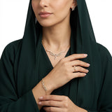 18K Gold Set with Shining Gemstones Design