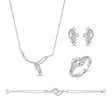 18K Gold Set with Embellished Geometric Design