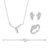 18K Gold Set with Embellished Geometric Design