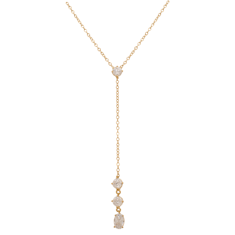 عقد عيار 18 بتصميم فصوص دائرية