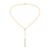18K Gold Necklace with Circular Gemstones Design
