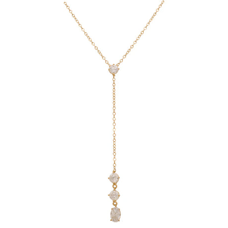 18K Gold Necklace with Circular Gemstones Design