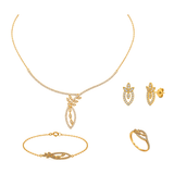 18K Gold Set with Floral Design