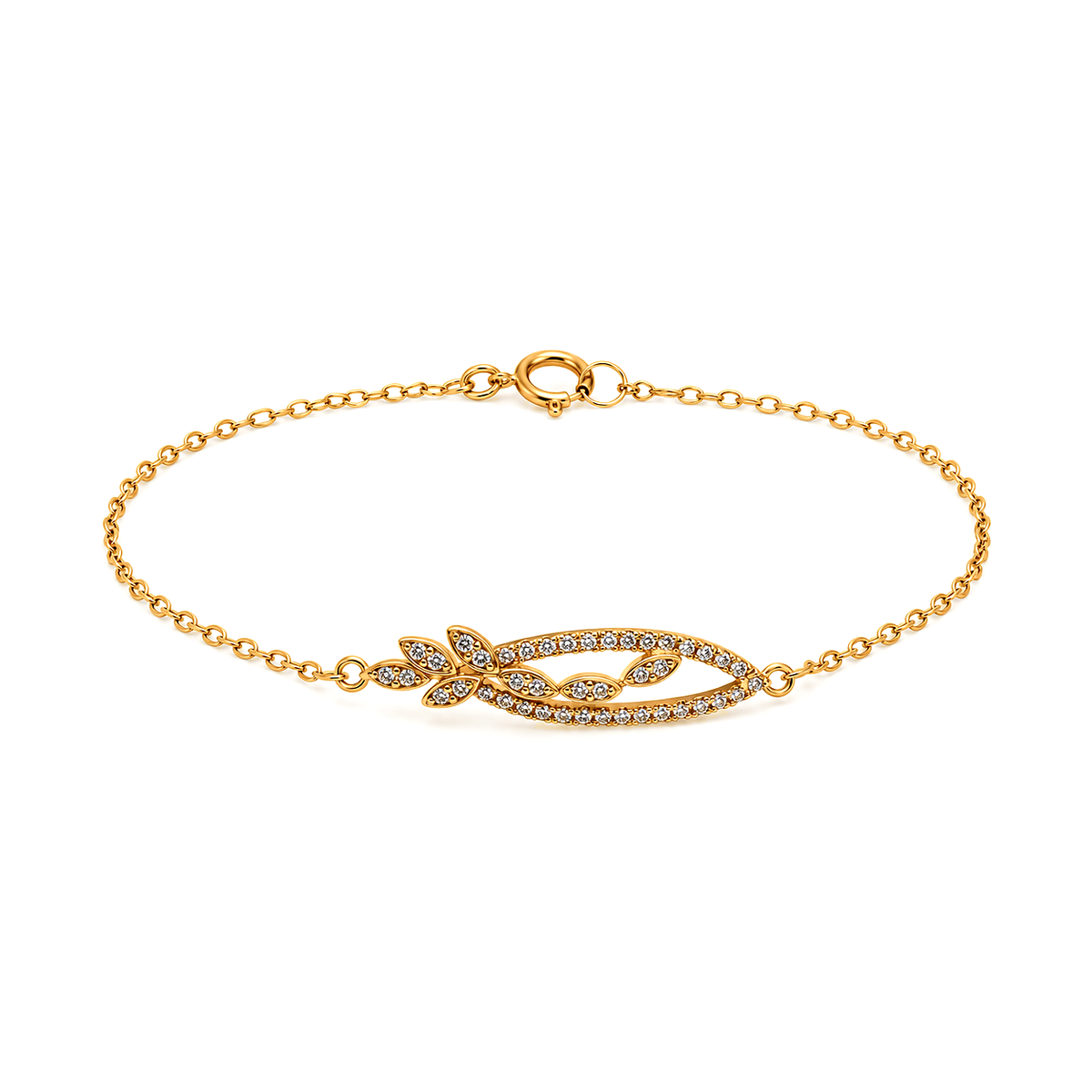 18K Gold Set with Floral Design