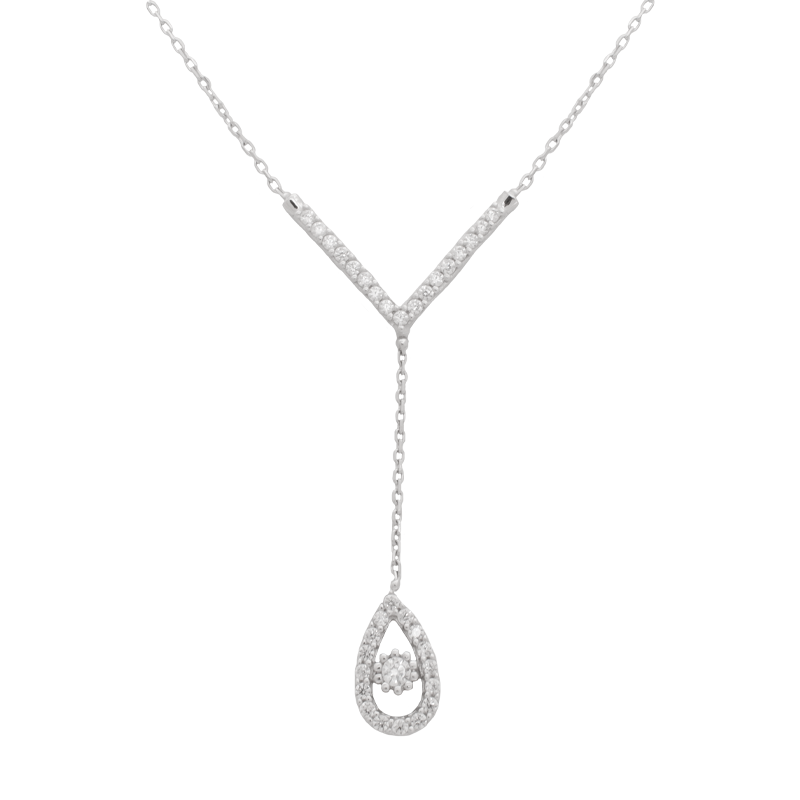 عقد عيار 18 بتصميم قطرة ماء