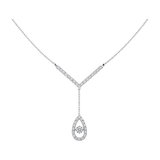 18K White Gold Necklace with Water Droplet Design