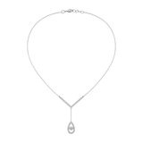 18K White Gold Necklace with Water Droplet Design