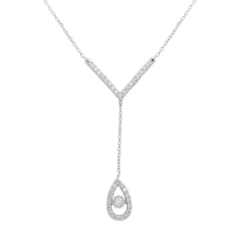 18K Gold Necklace with Water Droplet Design