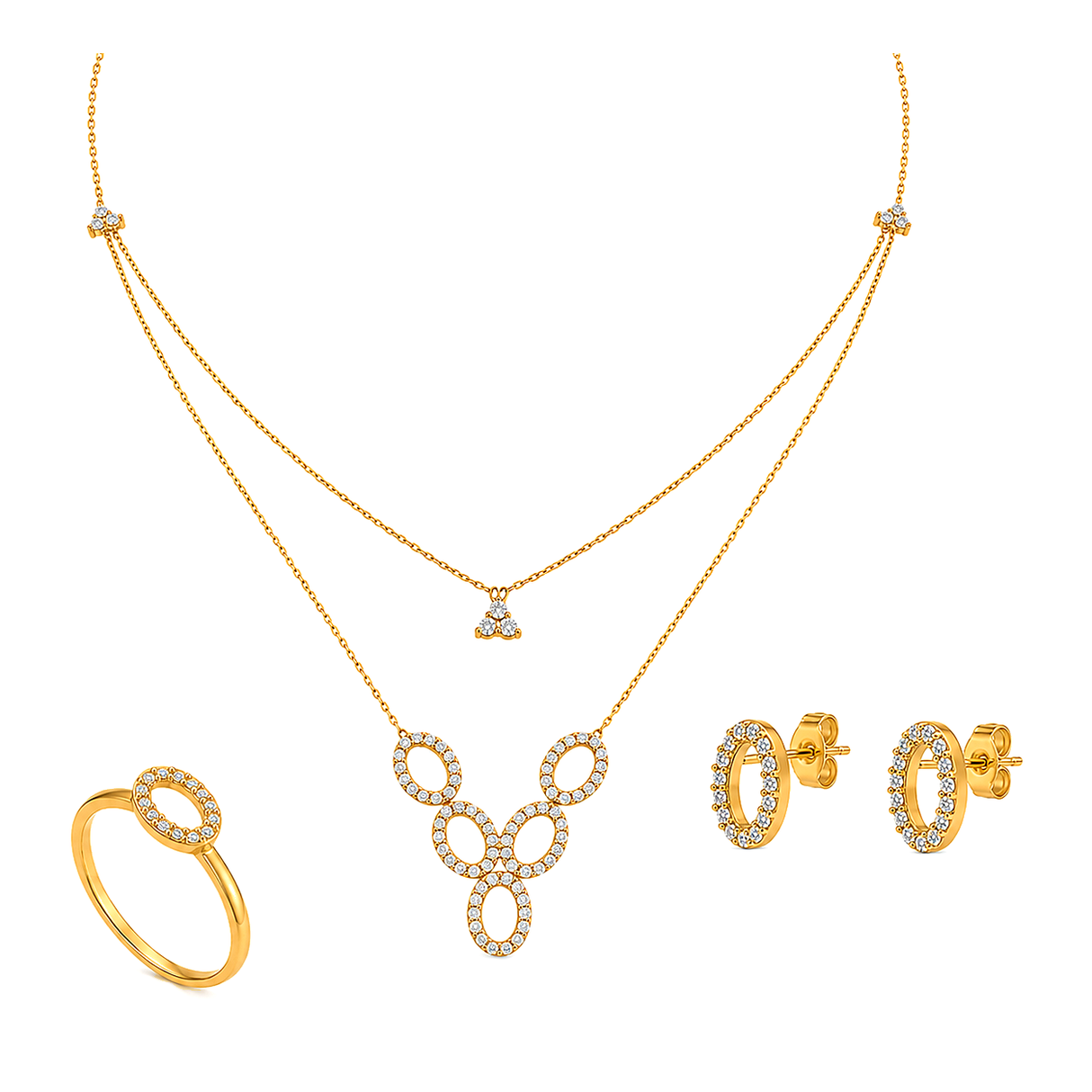 18K Gold Set with A Circle Design