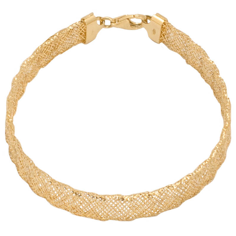 18K Gold Bracelet with Mesh Design