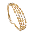 18K Gold Bracelet with Center Braided Design