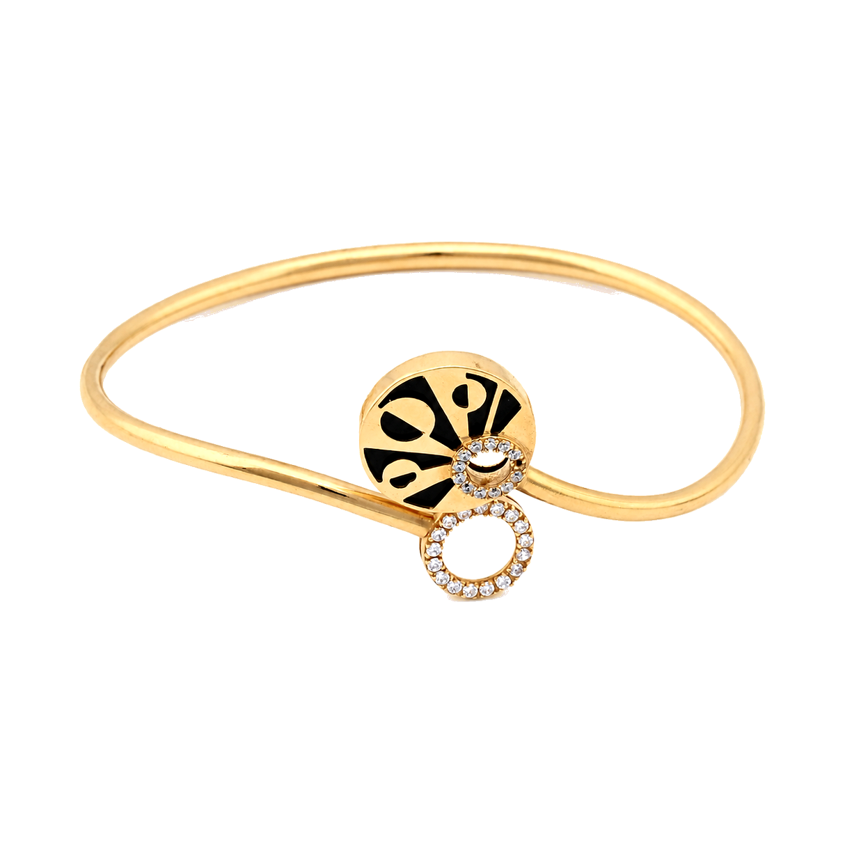 18K Gold Bracelet Open Cuff Design