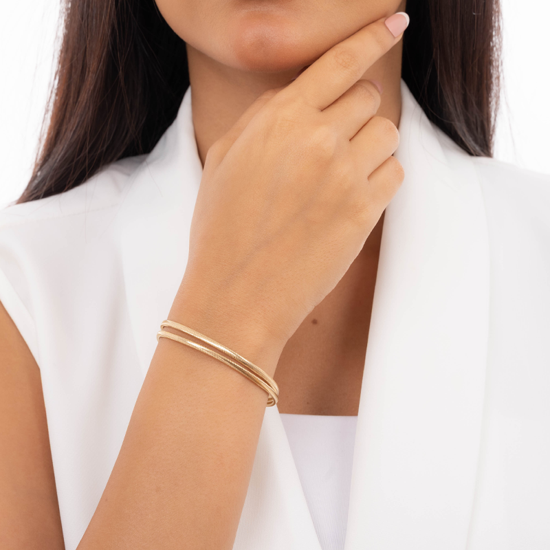 18K Gold Bracelet with Double Design