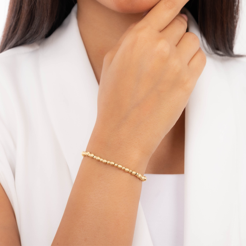 18K Gold Bracelet with Delicate Bead Design