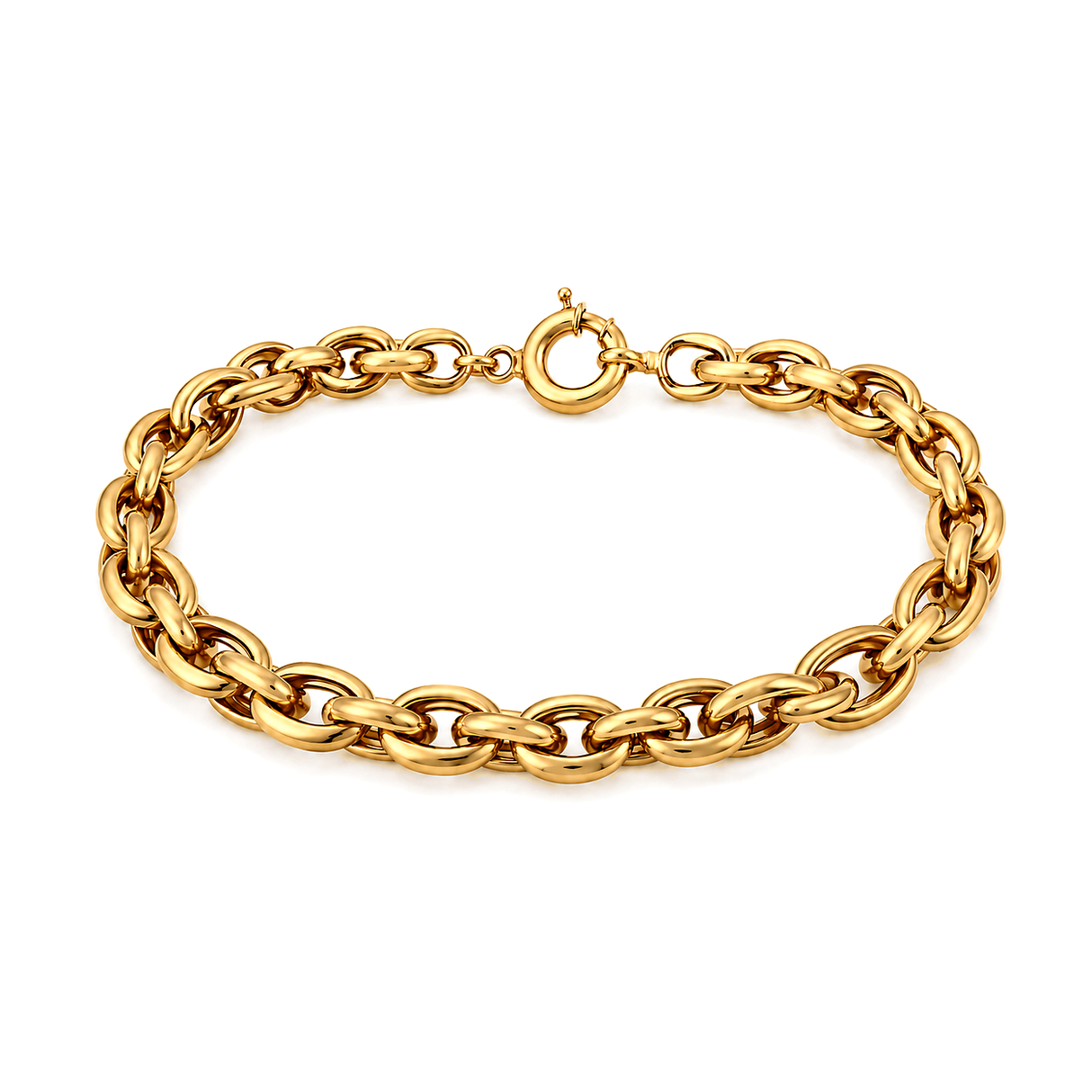 18K Chain Bracelet with Interlocking Braided Design