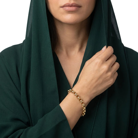 اسوارة ذهب عيار 18 بتصميم مجدول متشابك