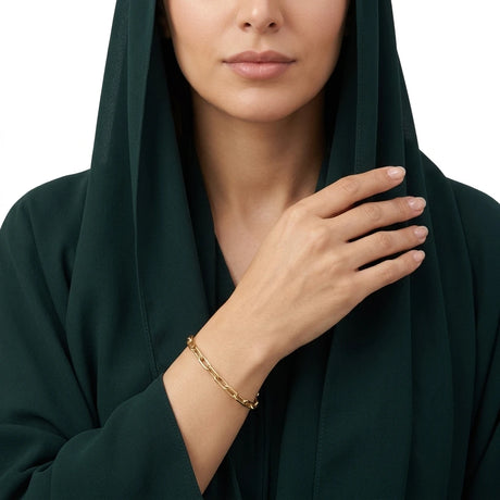 أنسيال ذهب عيار 18 بتصميم روابط عريضة متدخلة