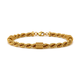 18K Chain Bracelet with Braided Secure Clasp Design