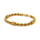 18K Chain Bracelet with Braided Secure Clasp Design