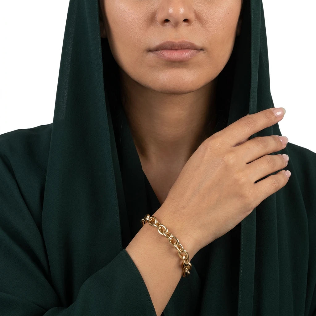 اسورة من سلسلة عيار 18 بتصميم مشبك آمن مضفر
