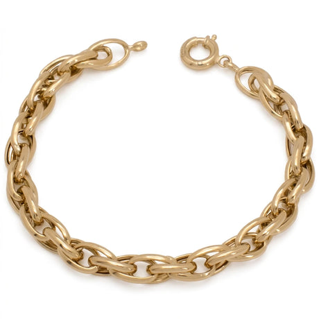 18K Chain Bracelet with Braided Secure Clasp Design